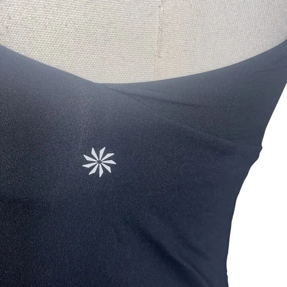 ATHLETA S Crossed Tankini Swim Top Black Small
